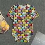 French Macarons Pattern Print Men's Bodysuit