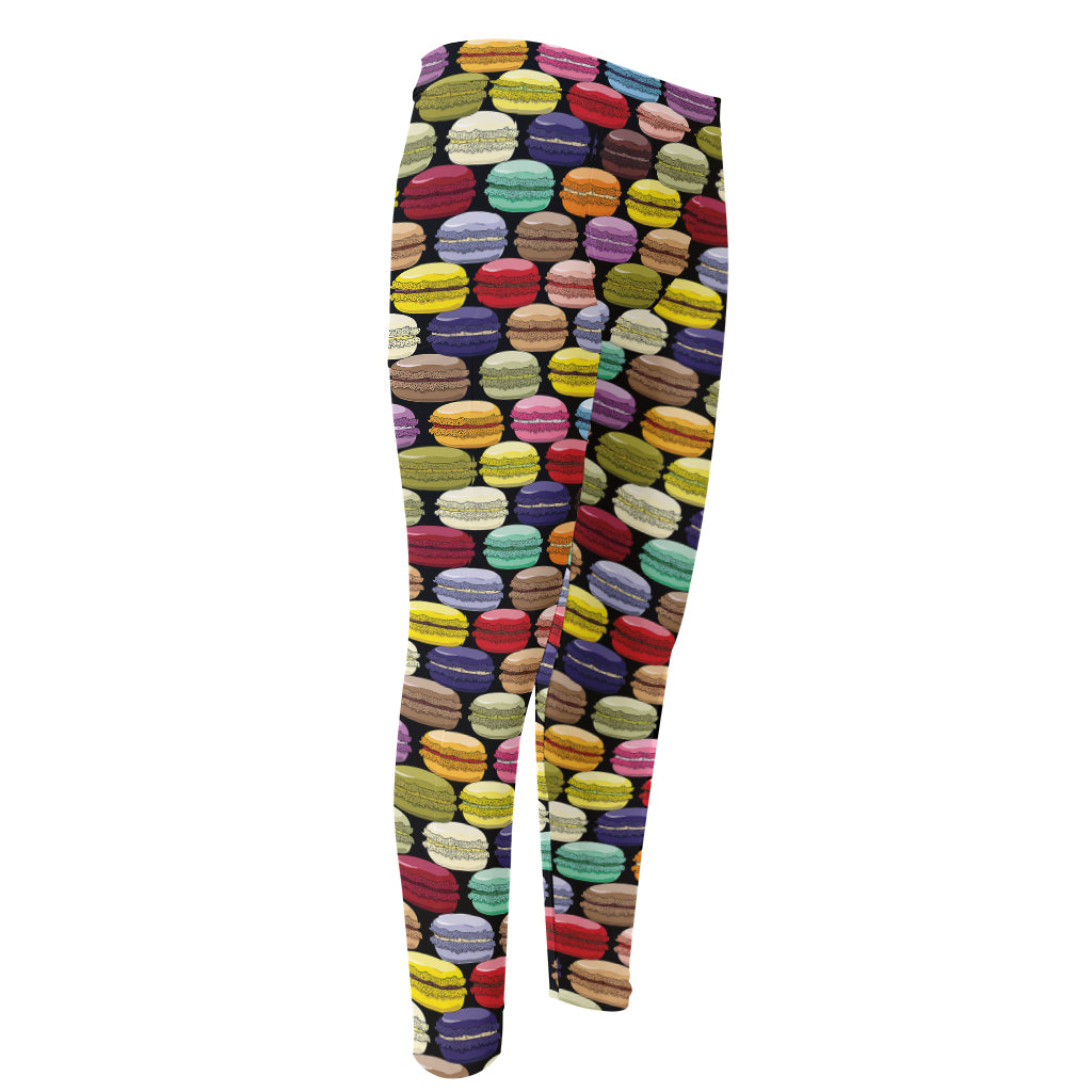 French Macarons Pattern Print Men's Compression Pants