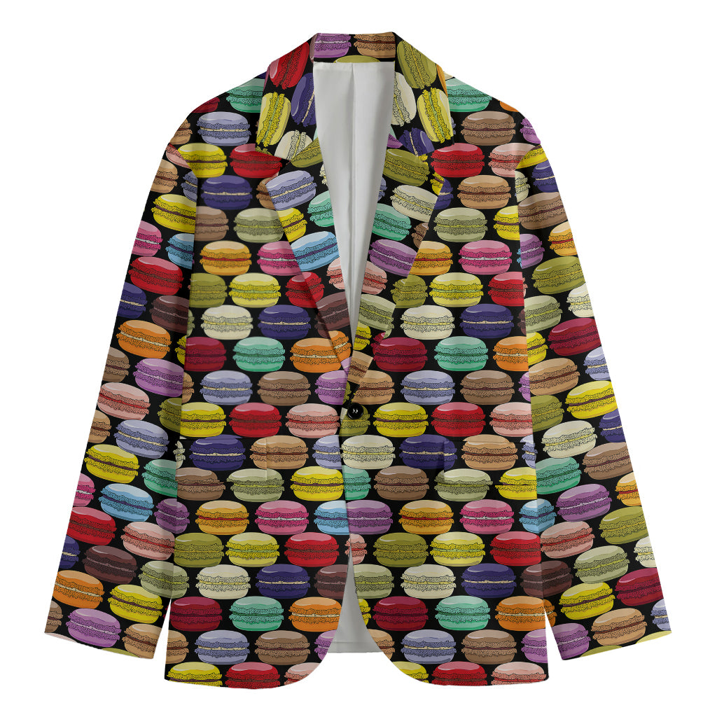 French Macarons Pattern Print Men's Cotton Blazer