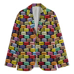 French Macarons Pattern Print Men's Cotton Blazer