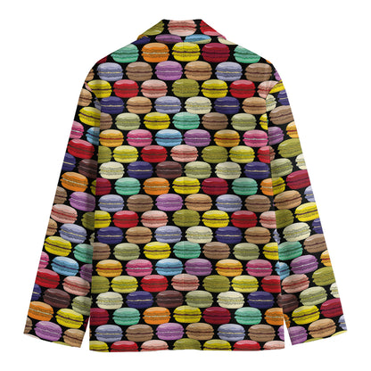 French Macarons Pattern Print Men's Cotton Blazer