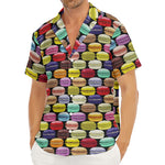French Macarons Pattern Print Men's Deep V-Neck Shirt