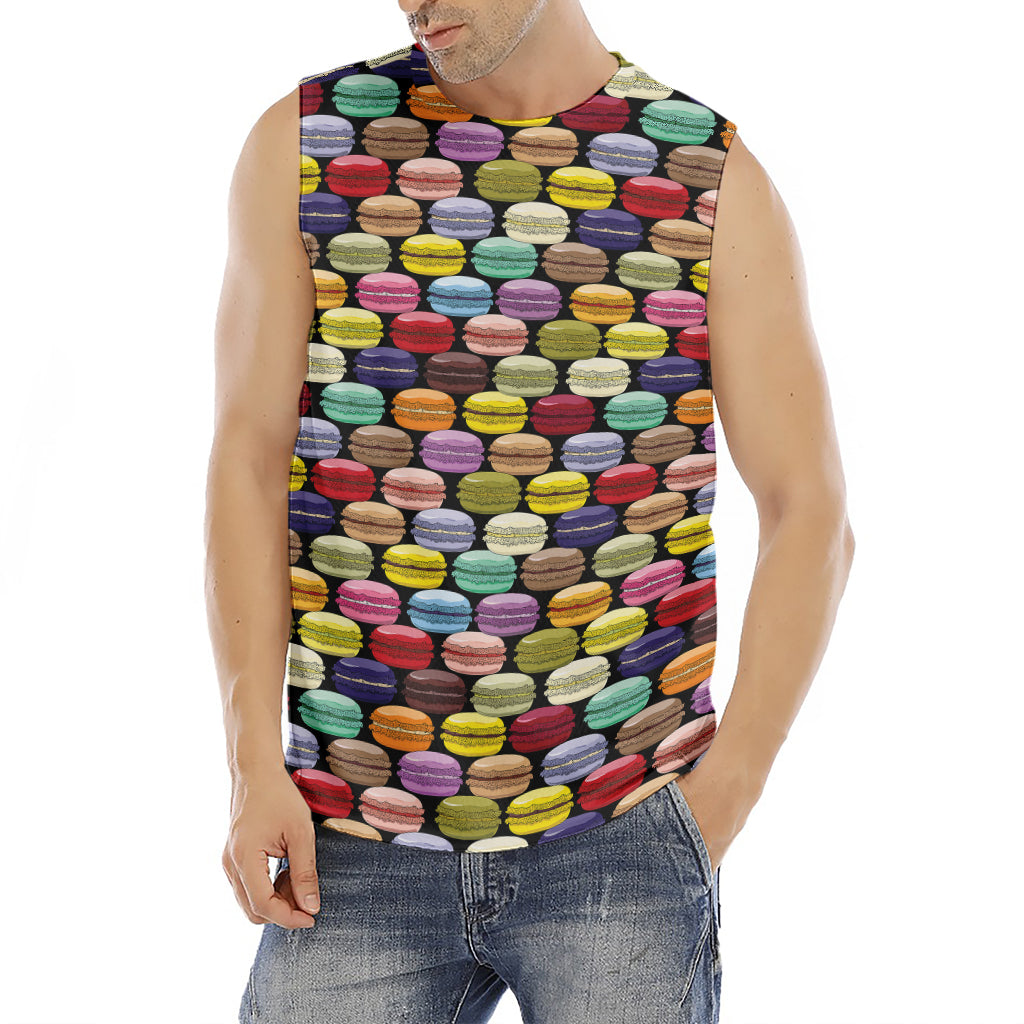 French Macarons Pattern Print Men's Fitness Tank Top