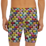 French Macarons Pattern Print Men's Long Boxer Briefs