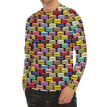 French Macarons Pattern Print Men's Long Sleeve Rash Guard
