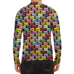 French Macarons Pattern Print Men's Long Sleeve Rash Guard