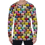 French Macarons Pattern Print Men's Long Sleeve T-Shirt