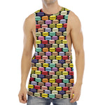 French Macarons Pattern Print Men's Muscle Tank Top