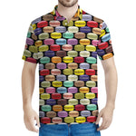 French Macarons Pattern Print Men's Polo Shirt