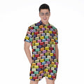French Macarons Pattern Print Men's Romper