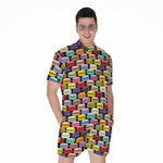 French Macarons Pattern Print Men's Rompers