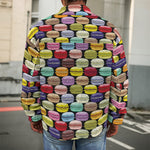 French Macarons Pattern Print Men's Shirt Jacket