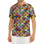 French Macarons Pattern Print Men's Short Sleeve Rash Guard