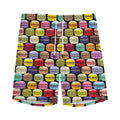 French Macarons Pattern Print Men's Athletic Shorts
