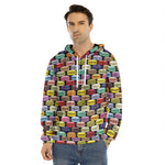 French Macarons Pattern Print Men's Velvet Pullover Hoodie