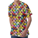 French Macarons Pattern Print Men's Velvet T-Shirt