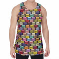 French Macarons Pattern Print Men's Velvet Tank Top