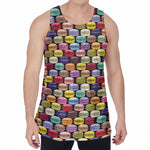 French Macarons Pattern Print Men's Velvet Tank Top