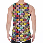French Macarons Pattern Print Men's Velvet Tank Top