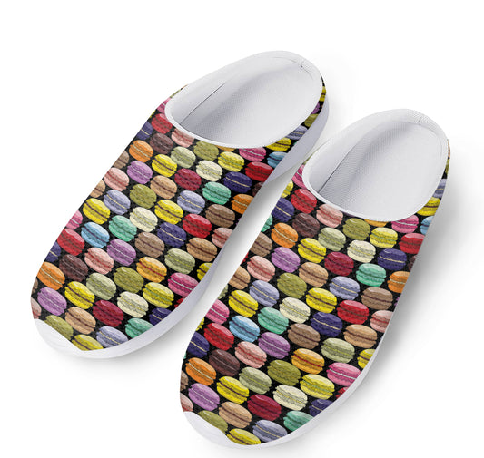 French Macarons Pattern Print Mesh Casual Shoes
