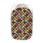 French Macarons Pattern Print Mesh Laundry Hamper