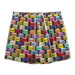 French Macarons Pattern Print Mesh Shorts