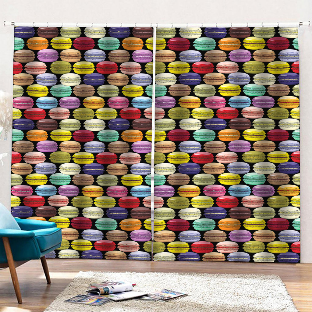 French Macarons Pattern Print Pencil Pleat Curtains