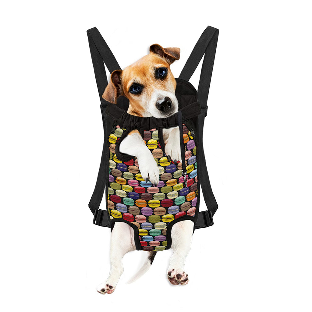 French Macarons Pattern Print Pet Carrier Backpack