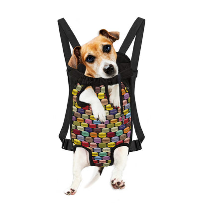 French Macarons Pattern Print Pet Carrier Backpack