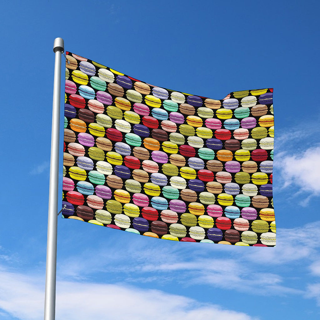French Macarons Pattern Print Polyester Flag