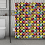 French Macarons Pattern Print Polyester Shower Curtain