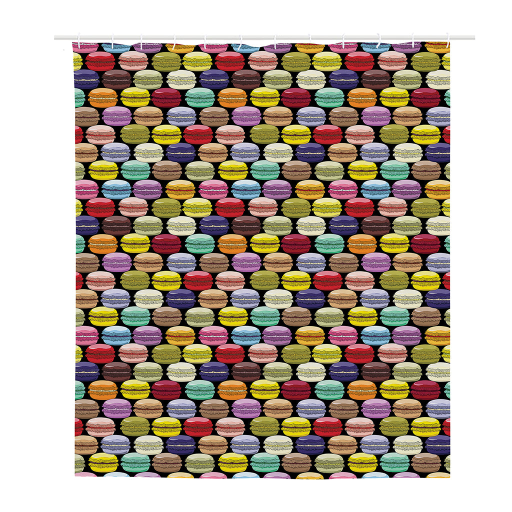French Macarons Pattern Print Polyester Shower Curtain