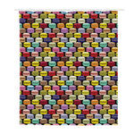 French Macarons Pattern Print Polyester Shower Curtain