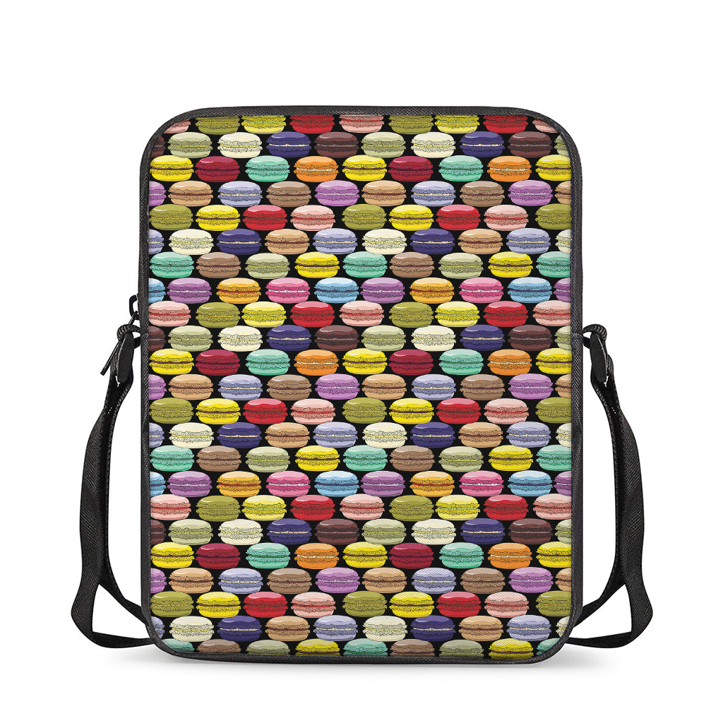 French Macarons Pattern Print Rectangular Crossbody Bag