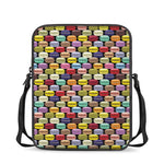 French Macarons Pattern Print Rectangular Crossbody Bag