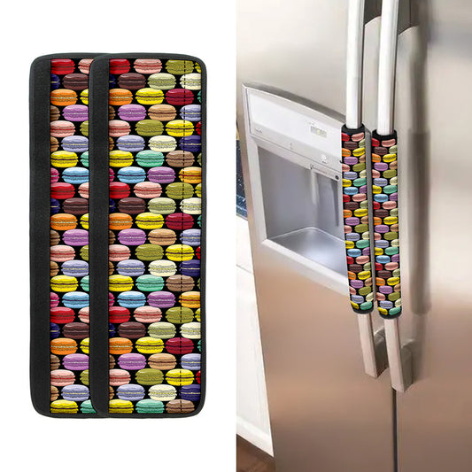 French Macarons Pattern Print Refrigerator Handle Covers