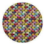 French Macarons Pattern Print Round Blanket
