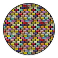 French Macarons Pattern Print Round Floor Mat
