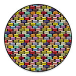 French Macarons Pattern Print Round Floor Mat