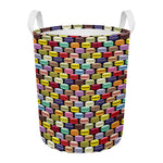 French Macarons Pattern Print Round Laundry Basket