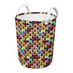 French Macarons Pattern Print Round Laundry Basket