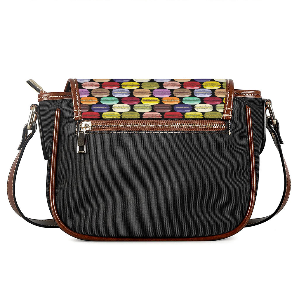 French Macarons Pattern Print Saddle Bag