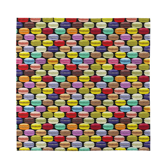 French Macarons Pattern Print Silk Bandana