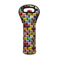 French Macarons Pattern Print Single Neoprene Wine Tote