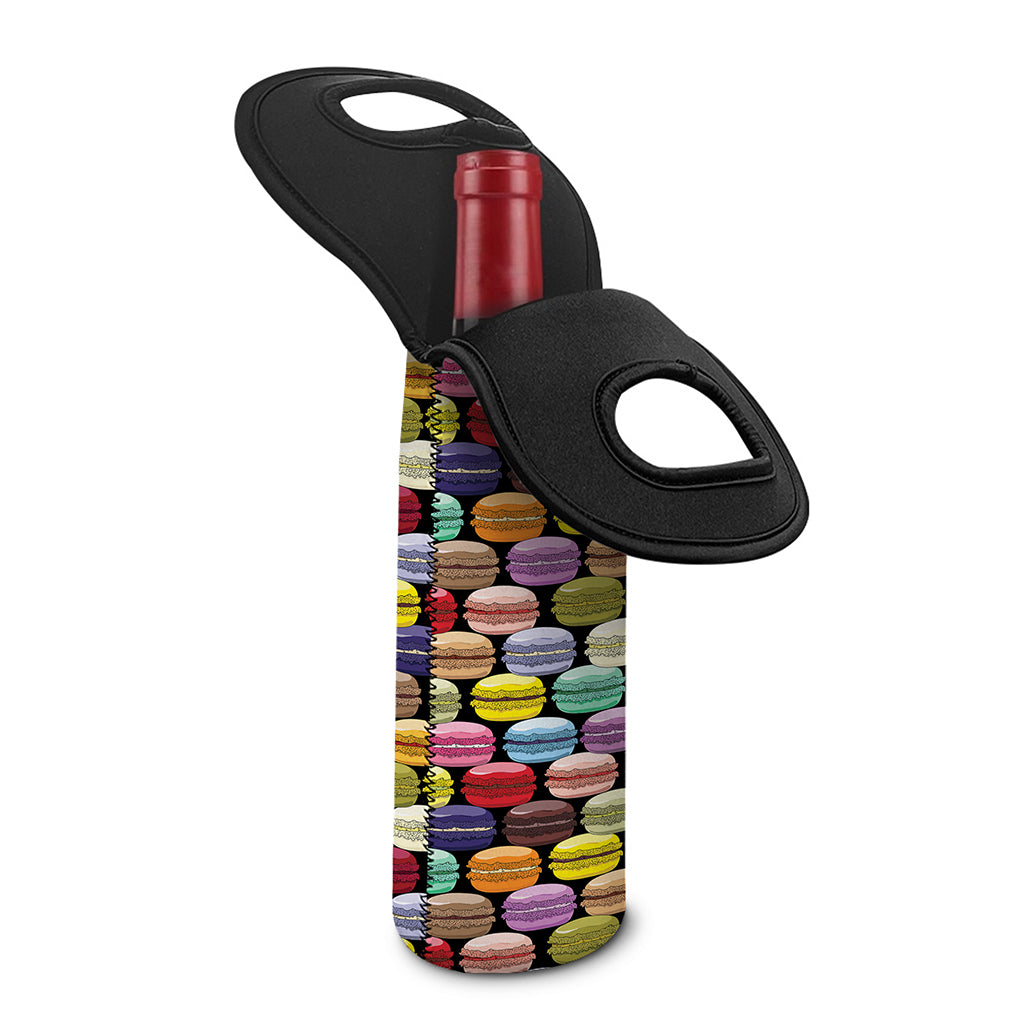 French Macarons Pattern Print Single Neoprene Wine Tote