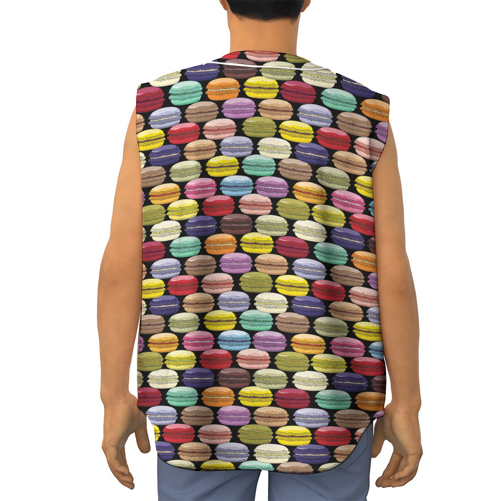 French Macarons Pattern Print Sleeveless Baseball Jersey
