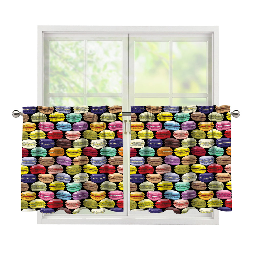 French Macarons Pattern Print Tier Curtains
