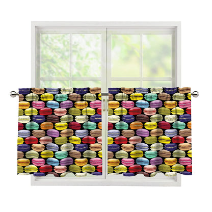 French Macarons Pattern Print Tier Curtains