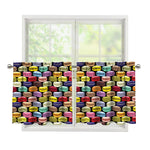 French Macarons Pattern Print Tier Curtains