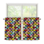 French Macarons Pattern Print Tier Curtains